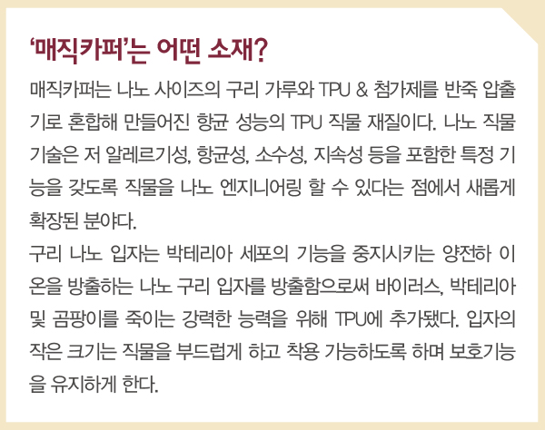 항바이러스 패션 ‘데클라’ 주목<BR> 기능성 소재 매직카퍼 제품화… 아우터 ~ 리빙 1668-Image