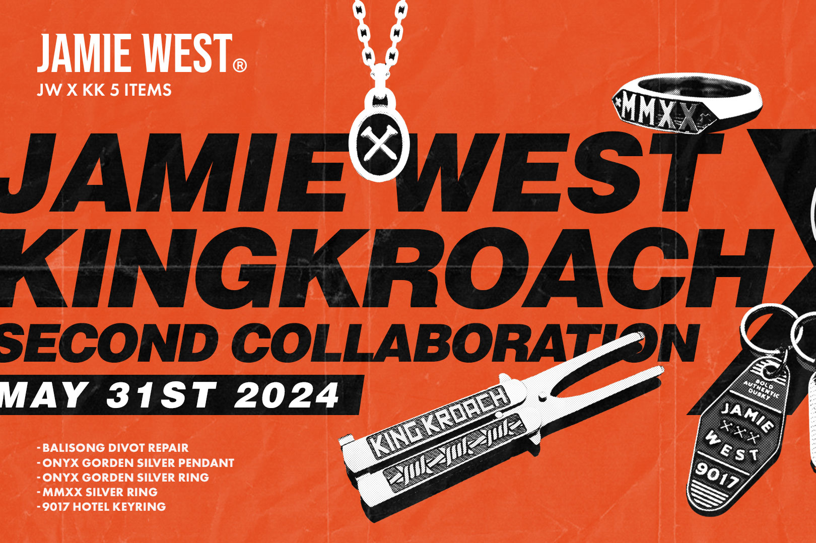 제이미웨스트, 남성 액세서리 '킹크로치'와 협업 - 뉴스 썸네일 이미지