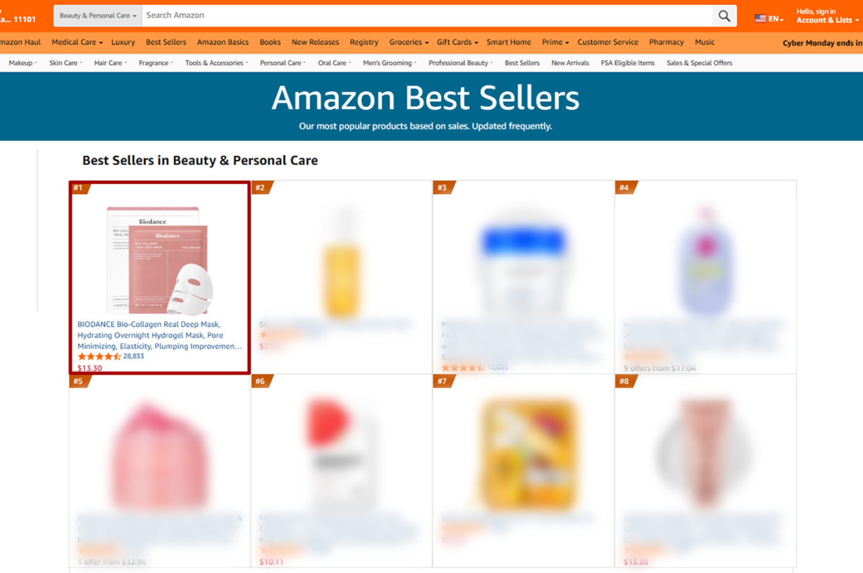 바이오던스, 아마존 사이버 먼데이 2년 연속 1위 기록해 - 뉴스 썸네일 이미지