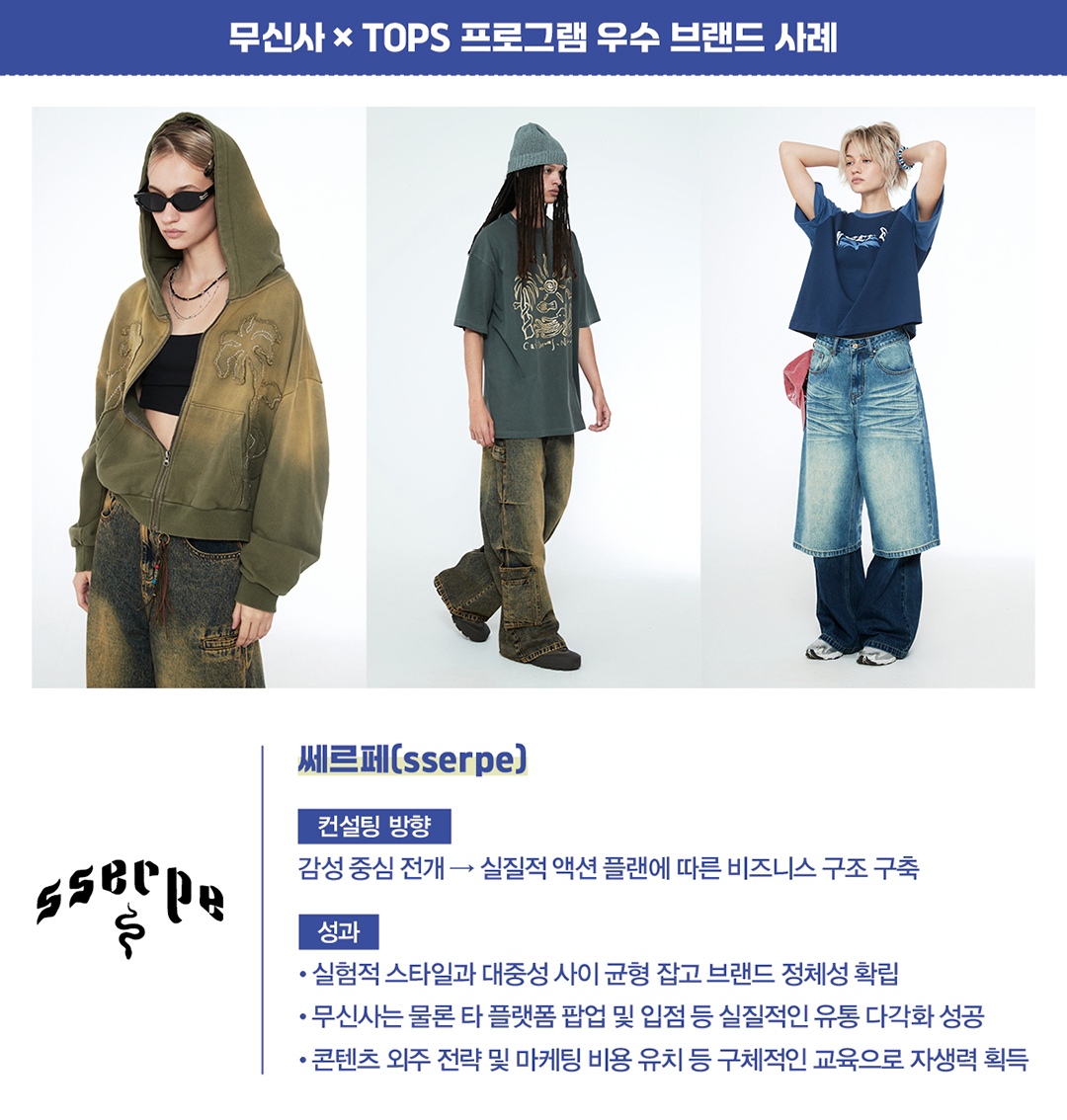 쎄르페·나이엔·쎄쎄쎄 등 무신사와 TOPS 2단계로 GO 1553-Image