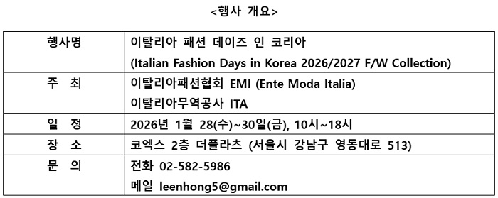 이탈리아 패션 데이즈 인 코리아, 28일 코엑스 더플라츠 팡파르    967-Image