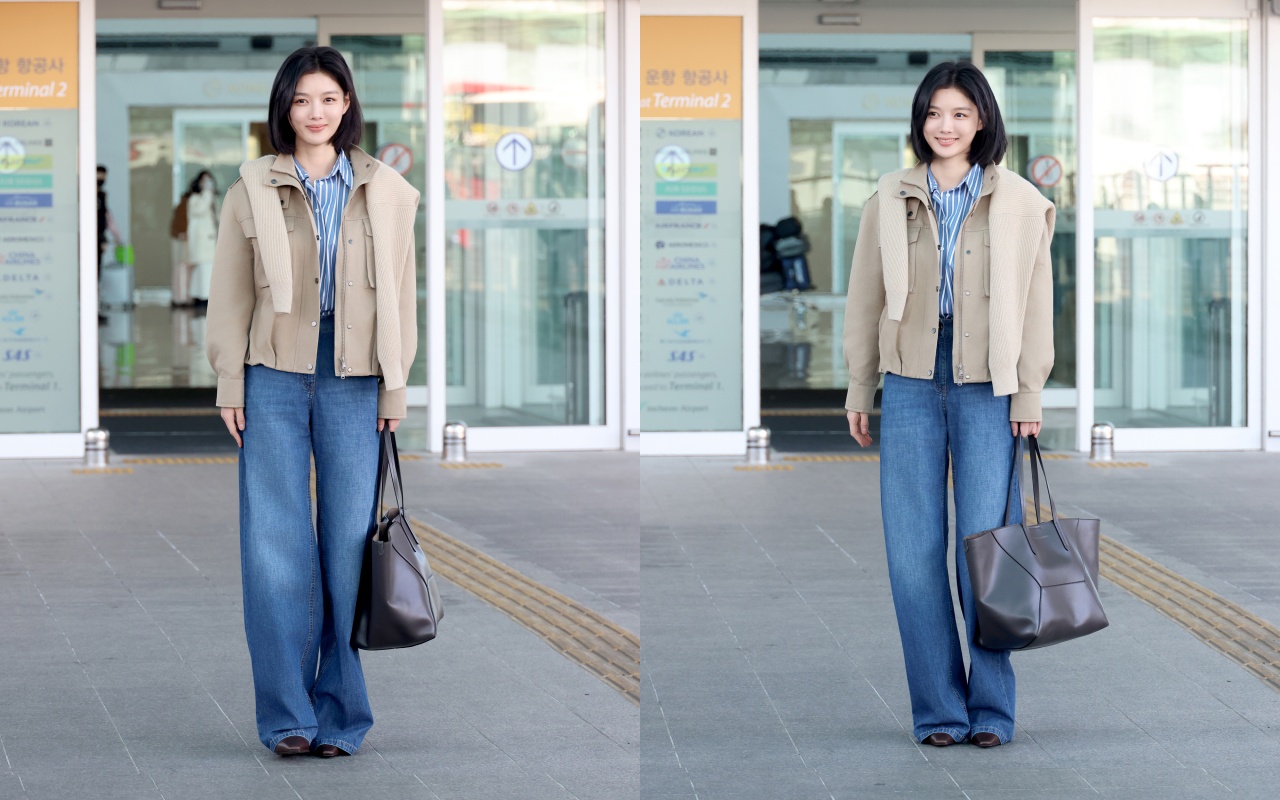 [공항패션] 배우 김유정, 봄 분위기 전하는 레이어드 799-Image