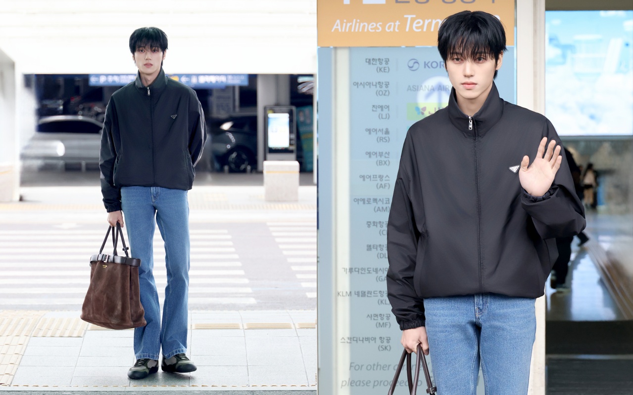 [공항패션] 에이티즈 우영, 리나일론 재킷으로 완성한 시크룩 28-Image